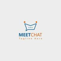 Speech bubble chat vector template illustration design. People family together human unity meet and chat, modern logo