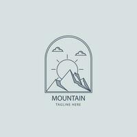 Simple Mountain Vintage Logo Vector. Suitable for Adventure Biusiness, Outdoor etc vector