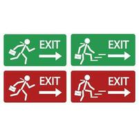 Exit sign vector in stickman style. Exit icons in stick figure style. Exit symbols.