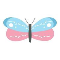 Cute hand drawn butterfly. Butterfly in scandinavian style isolated on white background. Vector illustration.