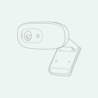 Web cam camera, personal HD camera isolated  background, vector, line art eps10. vector