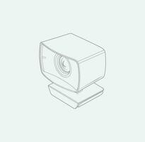 Web cam camera, personal HD camera isolated on background, vector, line art eps10. vector