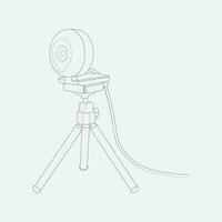 Web cam camera, personal HD camera isolated on white background, vector, line art eps10. vector