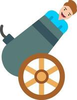 Human cannonball Vector Icon Design