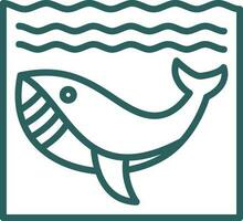 Whale in Water Vector Icon Design