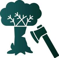 Tree cutting Vector Icon Design