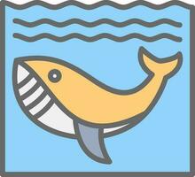 ballena en agua vector icono diseño