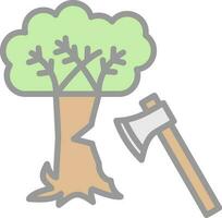 Tree cutting Vector Icon Design