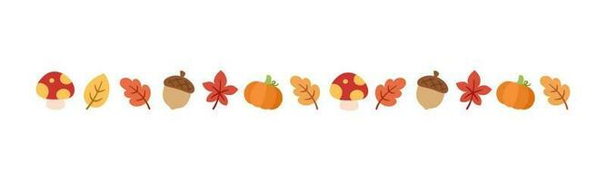 Autumn separator border for Fall and Thanksgiving season. Vector isolated on white background.