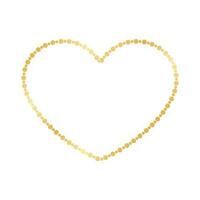 Golden heart frame border. Gold Valentines Day Template, elegant wedding invitation card vector illustration
