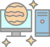 Desktop computer Vector Icon Design