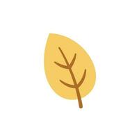 Cute autumn leaf isolated on white on white background. Simple flat icon logo vector illustration design.