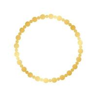 Golden round frame made with dots pattern. Abstract Gold Border Template, elegant wedding invitation card vector illustration