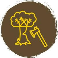 Tree cutting Vector Icon Design