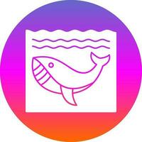 Whale in Water Vector Icon Design