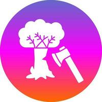 Tree cutting Vector Icon Design