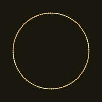 Golden round frame made with dots pattern. Abstract Gold Border Template, elegant wedding invitation card vector illustration
