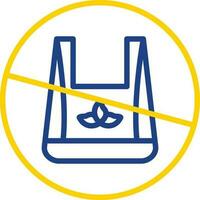 No plastic bags Vector Icon Design