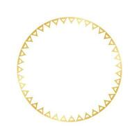 Golden round frame made with heart pattern. Gold Valentines Day Border Template, elegant wedding invitation card vector illustration