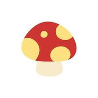 Red Mushroom Icon Logo Symbol, Simple Minimal Flat Design Vector Art Illustration. Autumn Vector Theme Digital Sticker.