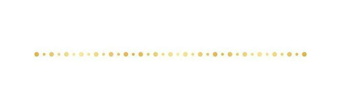 Gold Dots Pattern Separator Border, Golden Elegant Romantic Page Text Divider vector