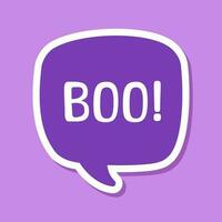 Speech bubble with text Boo digital sticker vector illustration