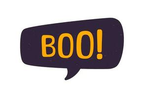 Speech bubble with text Boo digital sticker vector illustration