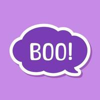 Speech bubble with text Boo digital sticker vector illustration