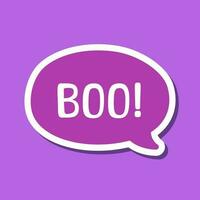 Speech bubble with text Boo digital sticker vector illustration