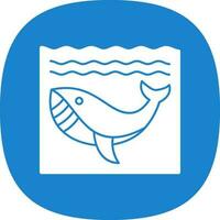 Whale in Water Vector Icon Design