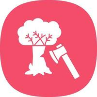 Tree cutting Vector Icon Design