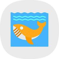 Whale in Water Vector Icon Design