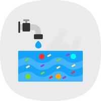 diseño de icono de vector de contaminación de agua