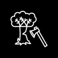 Tree cutting Vector Icon Design