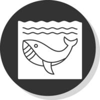 Whale in Water Vector Icon Design