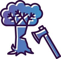 Tree cutting Vector Icon Design