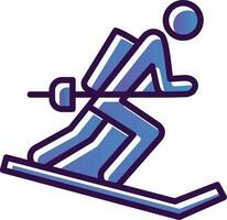 Skiing Vector Icon Design