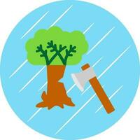 Tree cutting Vector Icon Design