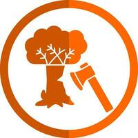 Tree cutting Vector Icon Design