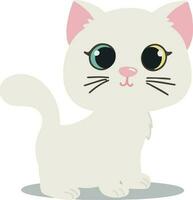 Cute white cat vector illustration
