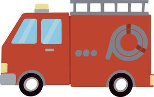 Red car fire truck vector illustration