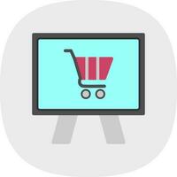 diseño de icono de vector de compras en línea