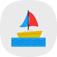 Sailing boat Vector Icon Design