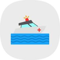 Rescue boat Vector Icon Design