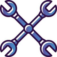 Cross wrench Vector Icon Design