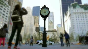 Time lapse of people walking in urban city metropolis at rush hour traffic video