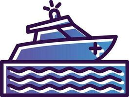 Rescue boat Vector Icon Design