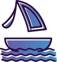 Surfing boat Vector Icon Design