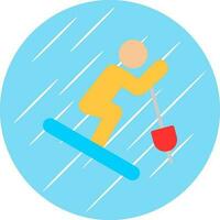 Skiing Vector Icon Design