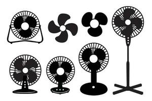 Set of electric fans isolated on a white background. Vector illustration.